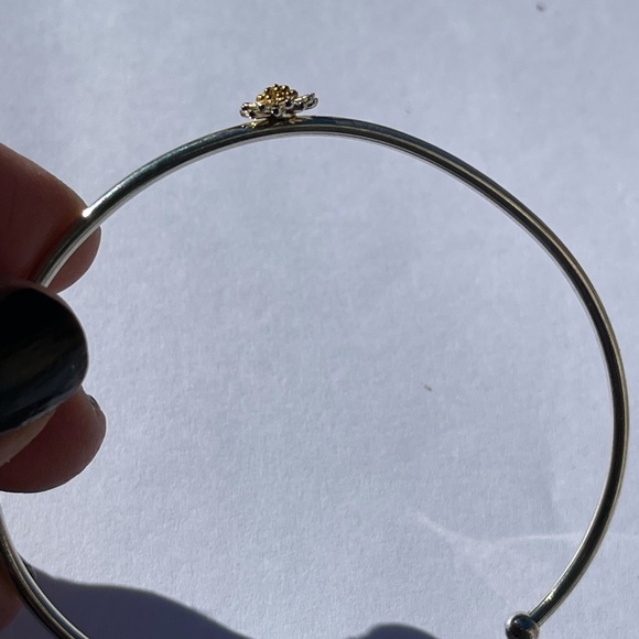 Silver gold fill bangle Handmade - Picture 2 of 5